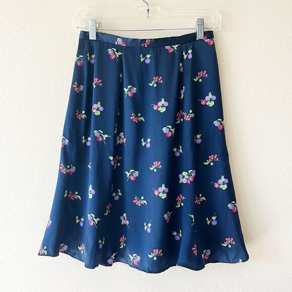 Valerie Steven’s Pure Silk Berries A Line Skirt - Picture 1 of 7